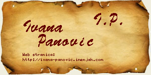 Ivana Panović vizit kartica